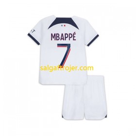 Paris Saint-Germain PSG PSG Kylian Mbappé 7 Fodboldtrøjer Børn Udebanesæt 2023/24 Kort ærmer